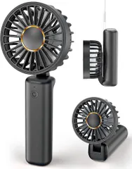 Hssio携帯扇風機ハンディファン手持ち扇風機充電式USB扇風機3段階風量調節Type-c充電式持ち運び便利静音折り畳み式超軽量小型強風花火大会熱中症対策ライブに適用ストラップ付き(ブラック)