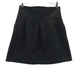 ZARA BASIC ザラベーシック ミニ丈 ボックス プリーツスカート S ブラック レディース 古着