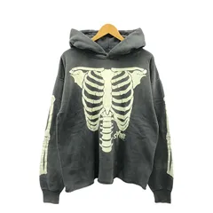 SAINT MICHAEL  Mxxxxxx / セントマイケル | HOODIE BONE / ヴィンテージ加工 ボーン 両面プリント スウェット フーディ | XL | チャコールグレー | メンズ