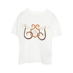【美品】エルメス 長袖Tシャツ 長袖カットソー ロゴ リボン柄 白 L ロンT KOBE LETTUCE Tシャツ 長袖 ロンT レディース カットソー