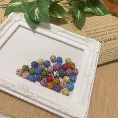 クレイビーズ カラー カラフル ランダム 20個 set ラインストーン ビーズ パブ ディスコボール ビーズミックス カラー ポリマー クレイ ラウンド ビーズ ブレスレット ネックレス イヤリング ジュエリー メイキング