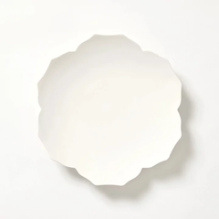 KIWAKOTO YURI DISH  Medium 20.5cm くも(白色) 花のお皿 京焼 清水焼