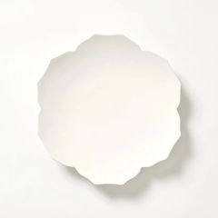 KIWAKOTO YURI DISH  Medium 20.5cm くも(白色) 花のお皿 京焼 清水焼