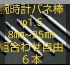 （ネコポス）腕時計バネ棒 ８㎜~25㎜ 6本 サイズの組み合わせは自由