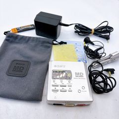 SONY MDウォークマン MZ-R55 ポータブルMDレコーダー アダプター&リモコン付き 動作品 ガム電池接触部分に腐食有り (アダプターでの通電は問題無し)