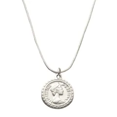 【シルバー × ワンサイズ】[Cream dot. クリームドット公式] ネックレス レディースステンレス製 金属アレルギー つけっぱなし サージカルステンレス ショート スネークチェーン コイン ヴィンテージ調 大人