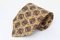 バリー ブランドネクタイ 総柄 ペイズリー スイス製 メンズ イエロー BALLY 【中古】