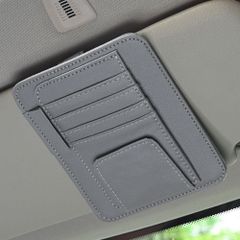 ☆ グレー ☆ サングラスホルダー カードホルダー 車 サングラスホルダー カードホルダー バイザーポケット 車載ホルダー 多機能ポケット カード収納 収納カバー 車用 バイザー ポケット サンバイザー 収納 整理 薄型 コンパクト 多機能 カード 駐車券