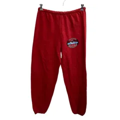 JERZEES ジャージパンツ L レッド ジャージーズ イージーパンツ スウェット 裏起毛 裾リブ アニマルロゴ 2510-240のサムネイル