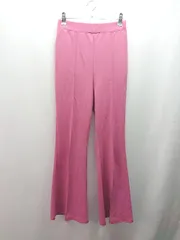 ◇ classicalelf クラシカルエルフ バックウエストゴム ストレッチ素材 フレアパンツ サイズM ピンク レディース E  【1310130027228】