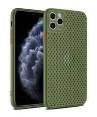 iphone ケース メッシュケース 軽量薄型 耐衝撃性 通気性バツグン 通気性 ゲーム用 軽量 薄型 衝撃吸収 保護 iPhoneケース おしゃれ 韓国 デザイン ソフトケース スマホケース  （グリーン iPhone 7 8 SE 11系 12系）