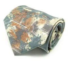 マリオヴァレンティノ ブランド ネクタイ 総柄 パネル柄 シルク メンズ グレー MARIO VALENTINO 【中古】