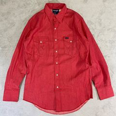 【Wrangler】状態Sランク　80's USA製 カラーデニムウエスタンシャツ　ほぼデッドストック　米国製　ラングラー　コットン100％