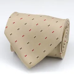 ゲス ブランド ネクタイ シルク 小紋柄 メンズ ベージュ Guess 【中古】のサムネイル