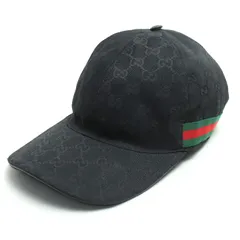 GUCCI グッチ オリジナルGGキャンバス ベースボール キャップ ハット ブラック 200035 KQWBG 1060 M メンズ 中古 美品