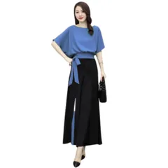 [RED RAY] [レッドレイ] スーツ レディース 上下セット パンツ Aライン フォーマル (2XL, ブルー) [ブルー] [2XL]