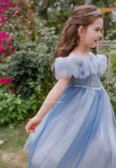 【新品?未使用】 可愛い スパンコール 夏 エルサお姫様ドレス フォーマル 女の子 キッズ 2025誕生日 子供服 結婚式 演奏会 チュール パーテ