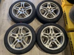 【2504035】スタッドレス スバル レガシィ BH 純正 ホイール 17インチ 7J +55 PCD100 5H + BRIDGESTONE BLIZZAK VRX3 215/45R17 2021年 8mm