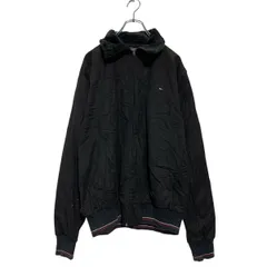 TOMMY HILFIGER ジップアップ ジャケット L ブラック トミーヒルフィガー 襟ボア 古着卸 アメリカ仕入 a605-6067