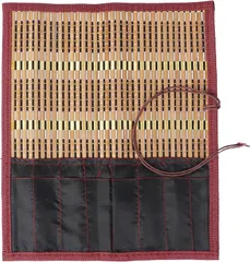 [SENYON] 書道 竹製 筆巻き ポケット付き 筆入れ 保管 (33cm × 29cm)