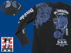 爆裂爛漫娘／BRM／Lサイズ／長袖Ｔシャツ／RMLT-305／ブラック／新品／送料無料／エフ商会／和柄／双龍／ドラゴン／ロンＴ