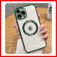 【セール中】 1.iPhone 12 mini_グリーン Fengyue iPhone 12 mini 用 ケース クリア カバー MagSafe 対応 ワイヤ