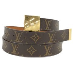 LOUIS VUITTON サンチュール キャレ ベルト モノグラム レザー ブラウン M6800