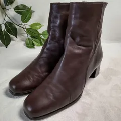 【良品】LORA COMO/ローラ コモ/ショートブーツ/レザー/茶色/ブラウン/23.5cm