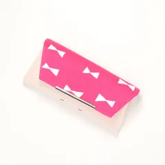 【rib.P】ちょうどいいが見つかる★ セミハード シンプル眼鏡ケース 北欧柄 ピンクリボン 受注生産 14日以内に発送