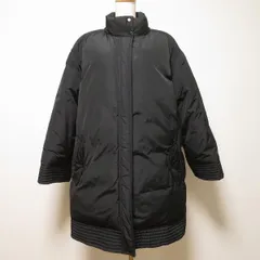 #wnc ヨシエイナバ YOSHIEINABA ダウンコート 9 黒 シルク混 ジップアップ スナップボタン レディース [895115]のサムネイル