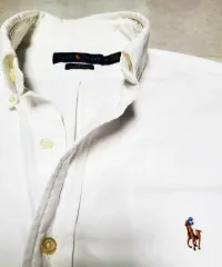 POLO RALPH LAUREN(ポロラルフローレン) 白 オックスフォードコットンシャツ 5色の馬刺繍 韓国ストア版 m ポール 1192