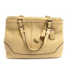 COACH コーチ ハンプトンズ フリンジ ハンドバッグ ベージュ 5055 レディース 中古