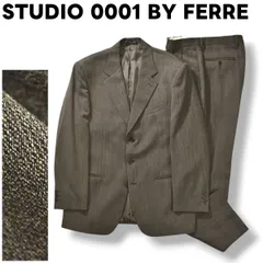 ジャンフランコ フェレ STUDIO 0001 BY FERRE ヴァージン ウール 3B シングル スーツ セットアップ 上下 テーラード ジャケット 総裏地 スラックス パンツ 50 グレー フォーマル メンズ