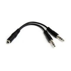 （まとめ） StarTech.com 3.5mmヘッドフォン／マイク スプリッタ オーディオ変換ケーブル MUYHSFMM 1個 【×3セット】