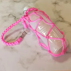 パラコード ボトルホルダー ドリンクホルダー ペットボトル ホルダー バンドメイド 推しカラー   500ml ももいろ 桃色 ピンク