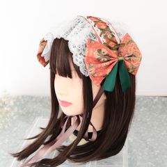 ヘッドドレス　【丹色×編上グリーン】
