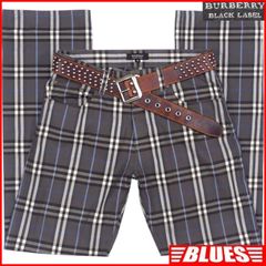 BURBERRY BLACK LABE 廃盤 バーバリーブラックレーベル ノバチェック パンツ 73 日本製 グレー W29 刺繍 バーバリー_ウエスト73cmから77cm一覧←SEULB屋着古← JJ-1416