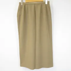 #a レリアン Leilian スカート タイト ロング 13 茶系 無地 大きいサイズ 日本製 レディース [963059] k01