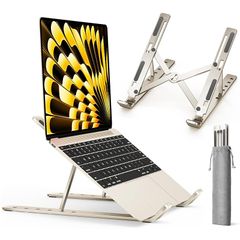 ノートパソコン スタンド PCスタンド 折りたたみ式 パソコンスタンド タブレットスタンド ラップトップスタンド ノートPCスタンド 人間工学設計 アルミ合金製 6段階高さ調節可能 滑り止め 折りたたみ式 持ち運び便利 軽量 PC/MacBook/ラップト 1
