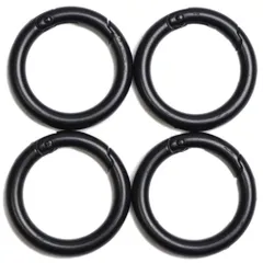 【特売】丸型カラビナ/サークルカラビナ/ラウンドカラビナ ４個セット 外径30mm 丸フック/リングフック キーホルダー/アクセサリーパーツ (ブラック)