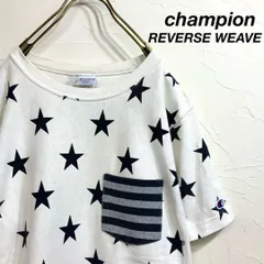 champion reverse weave tシャツ 総柄 星柄 ポケt