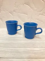 【新品】青いマグカップ２個セット　小　マグ　マグカップ　ブルー　食器　食器セット　コーヒー　スープ　オシャレ　かわいい　子ども　幼児　小さめのマグカップ