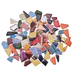 【即日発送】磁器 ハンドメイド ライト装飾 セラミック インテリア スクエア 用 モザイクタイル 約213個 ガラスカボション PandaHall ミックスカラー PH