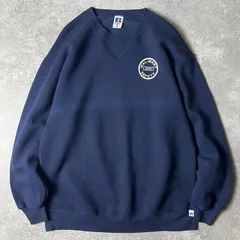 90s USA製 RUSSELL 企業 ロゴ プリント 前V スウェット トレーナー XXL / 90年代 アメリカ製 オールド ラッセル ウォルマート