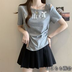 【美品・未使用新品】半袖です☆夏の新作ストラップレス半袖Tシャツトップス