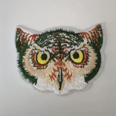 アイロンワッペン　１枚 ふくろう　梟　動物　鳥　アニマル　刺繍　手芸　裁縫　縫製　ハンドメイド　アップリケ