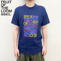 フルーツオブザルーム FRUIT OF THE LOOM Tシャツ プリント 半袖 L ネイビー