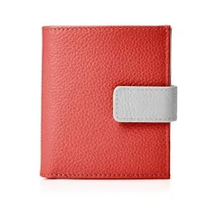 [エルレザー] バイカラーフラットウォレット LW06 (ピンク/グレー Free Size)