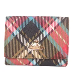 極美品✨23AW ヴィヴィアンウエストウッド 折り財布 マドラスチェック オーブ 新品☆ヴィヴィアン2つ折り財布 チェック 水色 2023