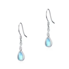 お祝い 誕生日 母の日 ホワイトデー クリスマス ギフト 女性ヘの贈り物 アクセサリー ジュエリー 記念日 プレゼント 月長石 シンプル ピアス ピアス レディース ドロップ 雫 フックピアス プラチナ仕上げ シルバー925 金属アレルギー対応 揺れるピアス